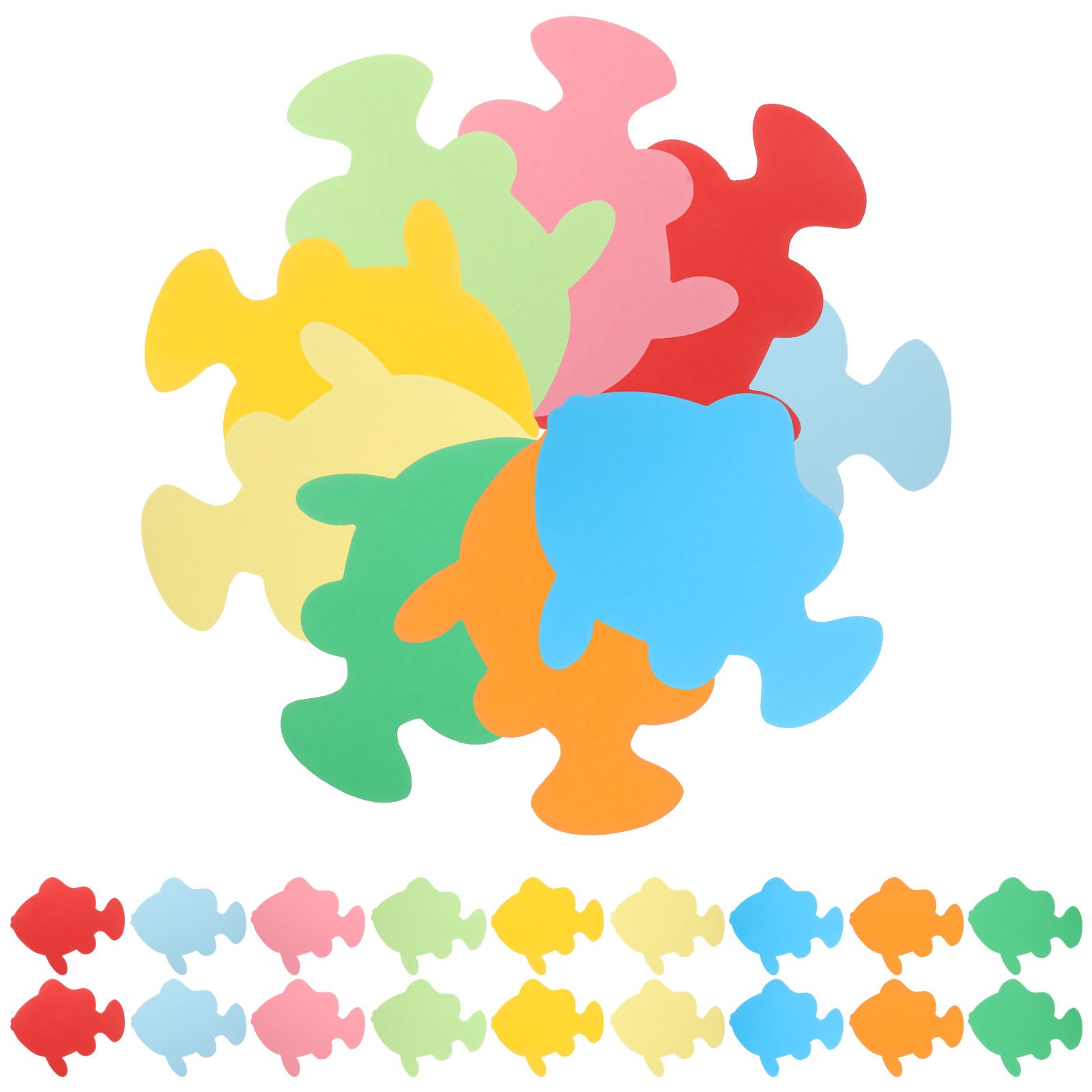 MAGICLULU 72pcs Colored Fish Paper Cutouts for Creative Wall Decor Cartoon Shape DIY Cutouts for Classroom Nursery and Home Decoration Delicate Craft Paper Shapes for Festivals and Celebrations