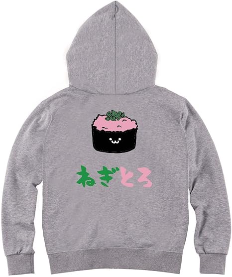 Amazon ねぎとろ ネギトロ 軍艦 巻き 寿司 ネタ おすし 筆絵 イラスト カラー おもしろ ジップ パーカー トレーナー パーカー 通販