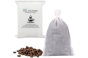Fenshine 100Pcs Large Tea Bag - Disposable Empty Tea Filter Bags No Mess Mesh Bags with Drawstring for Concentrate/Iced Coffe