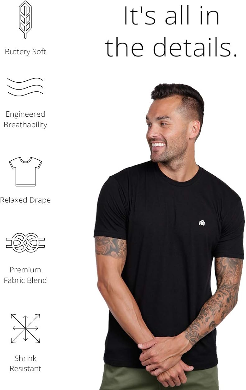 INTO THE AM Mens Premium Basic Tees Ultra-Soft Short Sleeve Modern Fit T-Shirts: Clothing
