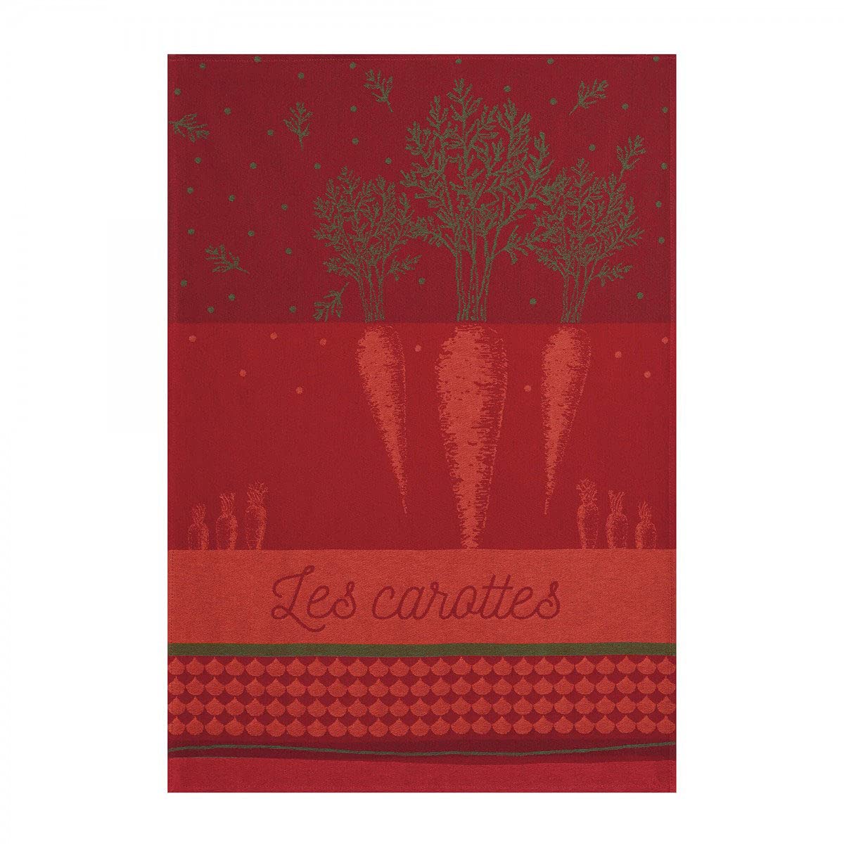 Coucke - Jacquard Cotton Towel - Vegetable Garden Carrots - 20" x 30", Red — image 1