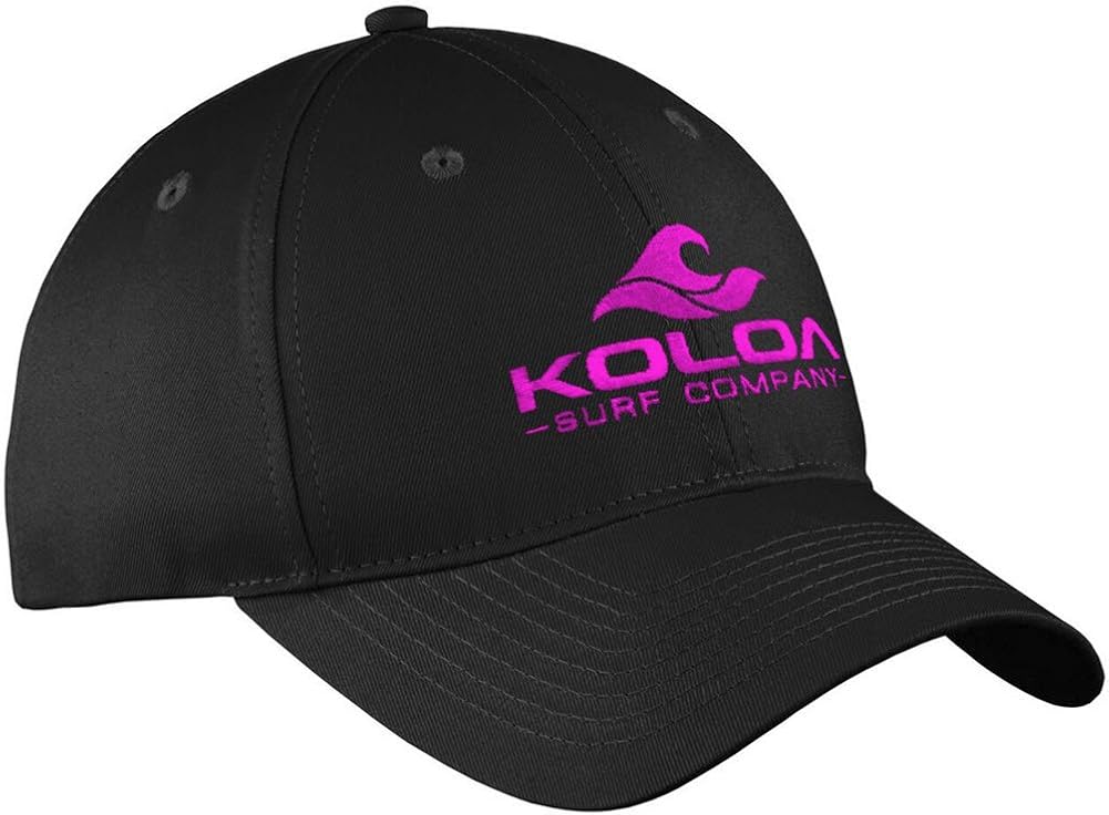 Koloa Surf 3" Wave Logo Old School Curved Bill Solid Snapback Hat -Black/Pink