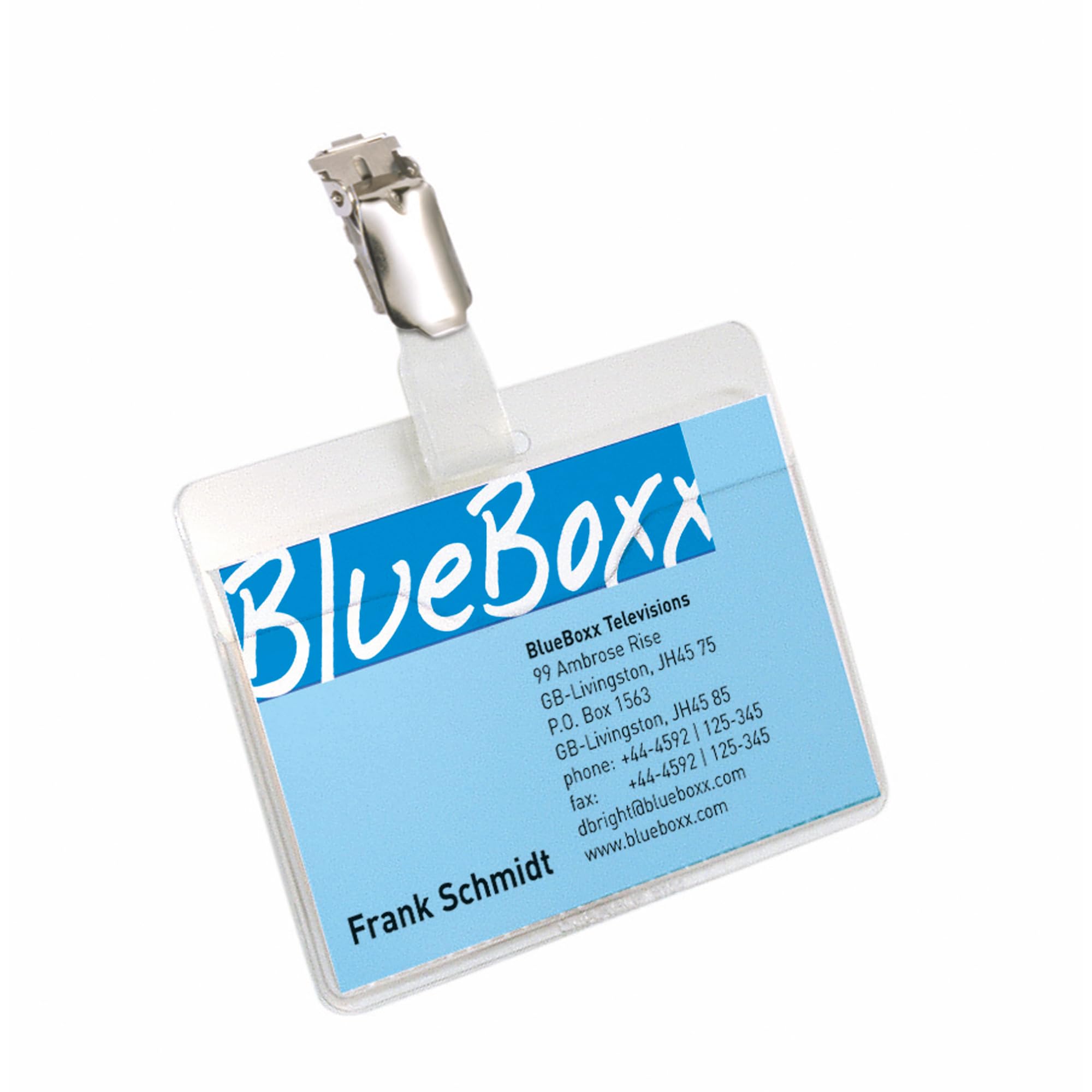 Durable Visitor Name Badge 60 x 90 mm with Clip Transparent | Pack of 25 Badges | Includes Blank Insert Cards | Ideal for Events and Visitor Management — image 1