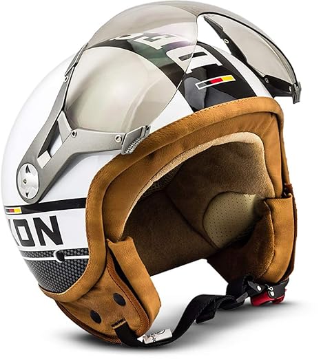 SOXON SP-325-PLUS White · Motorrad-Helm Cruiser Chopper Mofa Jet-Helm Scooter-Helm Vespa-Helm Biker Retro Vintage Bobber Helm