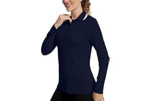 GGOV Women's Golf Polo Shirts Long Sleeve Workout Tops UPF 50+ Sun Protection Quick Dry Lightweight Active Tennis Shirts