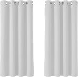 Deconovo Super Soft Thermal Insulated Eyelet Curtains 46 x 54 Silver Grey 2