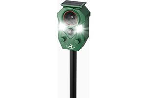 X-OCTENOL Solar Ultrasonic Cat Repellent Device with PIR Sensor Detection, Waterproof Outdoor Pest Deterrent for Deer, Squirrels, Cats, Dogs, Raccoons, Rabbits, Skunks, Foxes & More