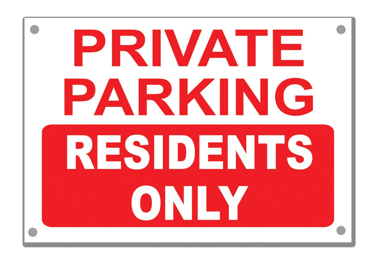 A3 No Parking various 5mm Foamex Sign red white with holes (RESIDENTS ONLY)