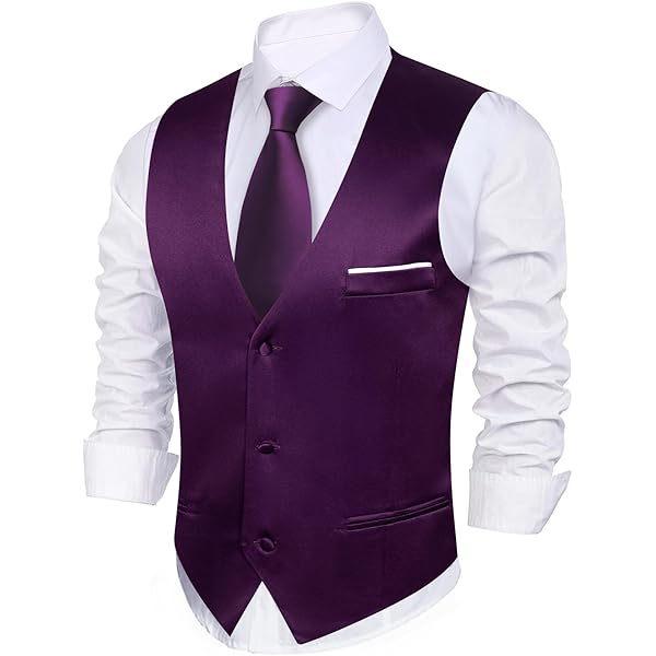 plum tuxedo vest and tie