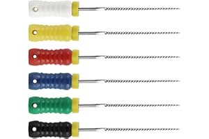 Smileheven Endodontic Root Canal Hand H Files Stainless Steel Hand Files Pack of 6 (45-80#)
