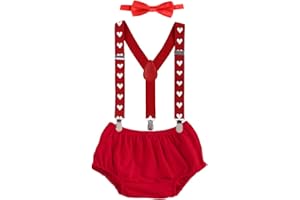 OBEEII Baby Boy Cake Smash First Birthday Y Back Clip Suspenders Bloomers Bowtie Outfits Photography Props