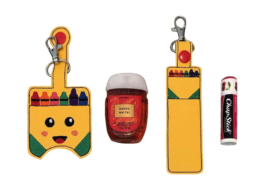 Crayons Hand Sanitizer and/or Lip Balm Holder Handmade