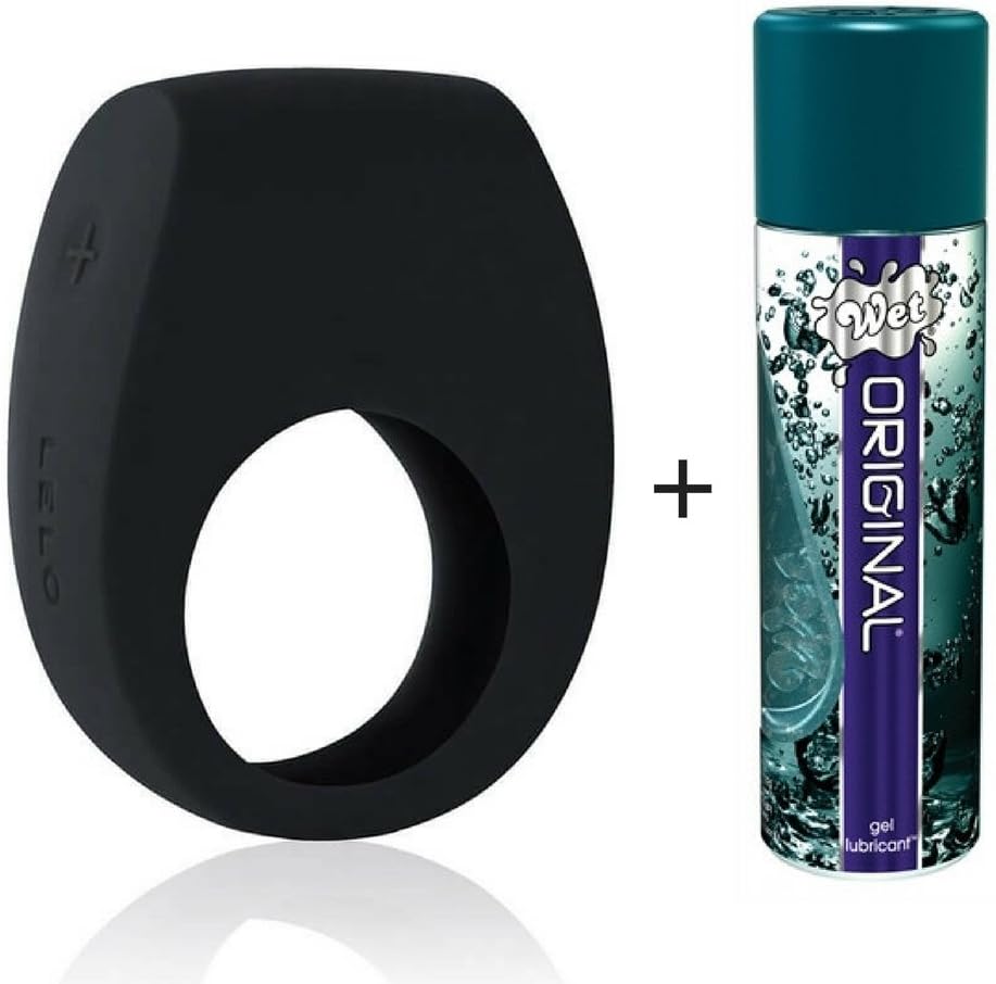 LELO Tor 2 Waterproof, Rechargeable Couple's Ring + Free Wet Lubricant (Black)