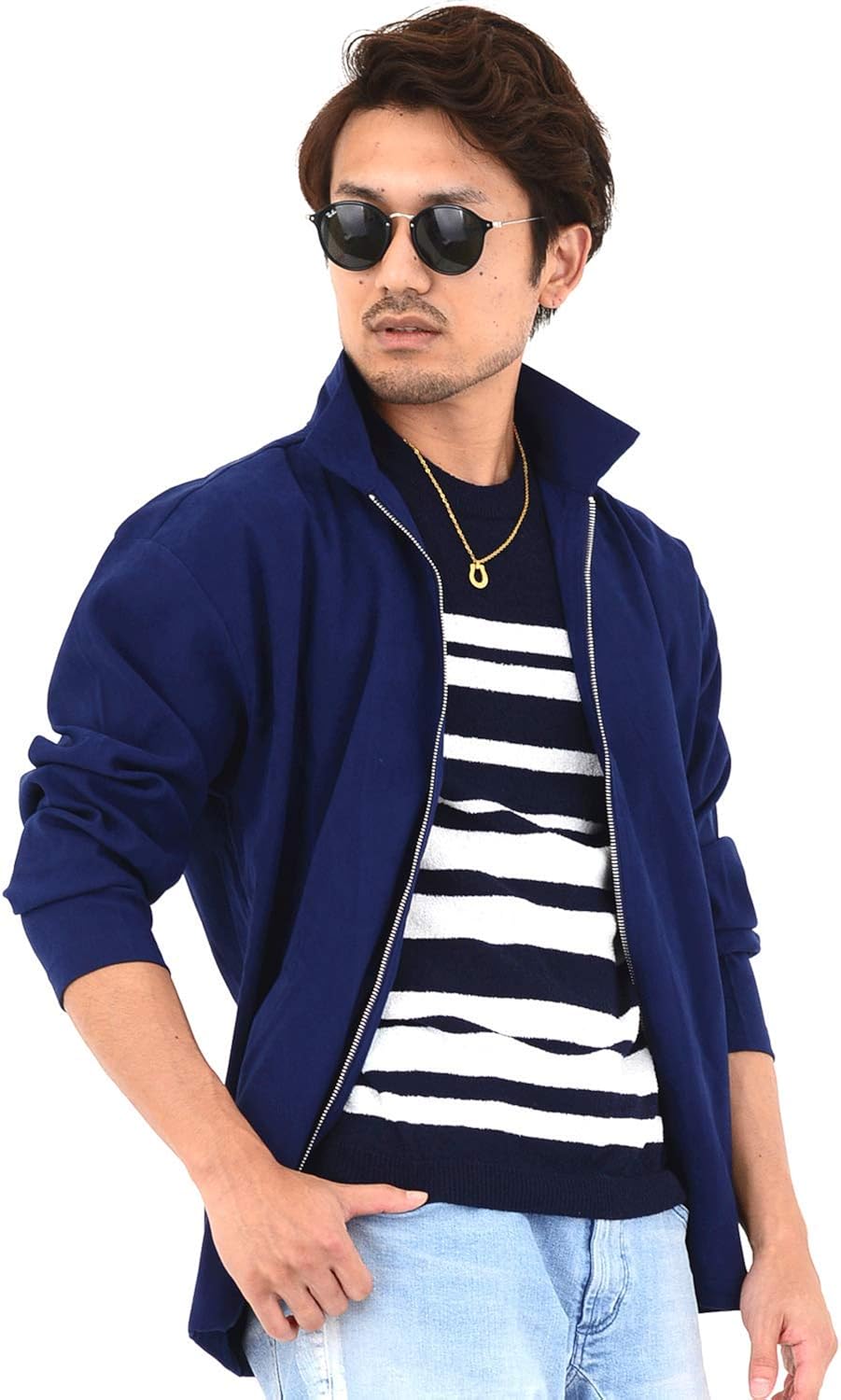 Amazon Gaja ブルゾン ジャンパー ジップブルゾン メンズ 春夏 サマーブルゾン 薄手 ジップアップ ジッパー 襟付き チャック付 無地 セーター インナー Ma 1 コート アウター スタイリッシュ コート ジャケット 通販