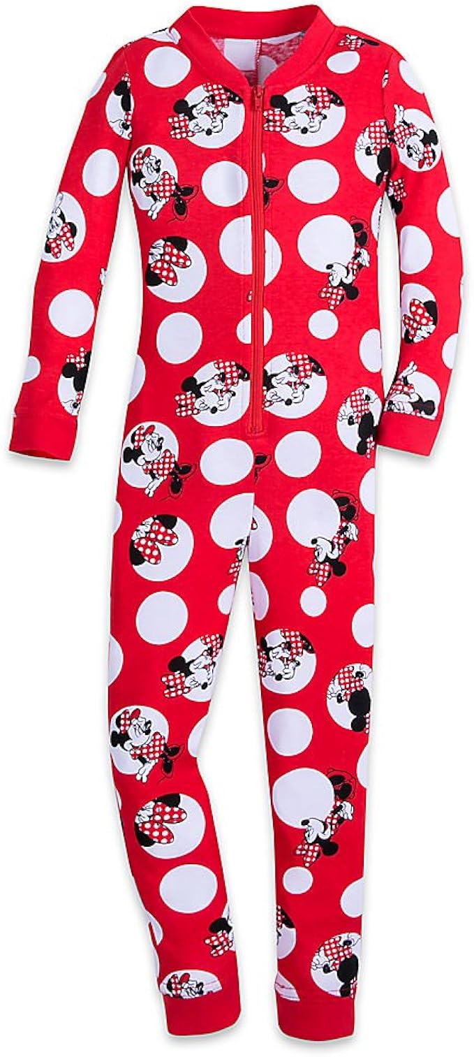Amazon Com Disney Minnie Mouse One Piece Pj For Girls Red Clothing