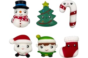 QINGQIU 6 Pack Big Size Christmas Mochi Squishy Toys Squishies for Kids Boys Girls Toddlers Christmas Stocking Stuffers Party Favors Gifts