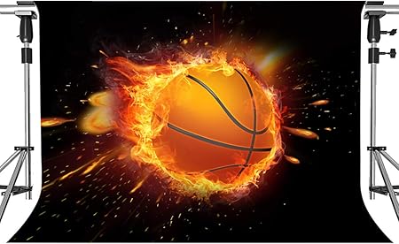 Amazon Meetsioy バスケットボール 炎の背景 写真撮影 パッション バスケットボール 強烈なバスケットボールゲーム 背景 Nbaテーマ パーティー背景 装飾小道具 10 X 7フィート Hxmt186 バックペーパー 背景布 通販