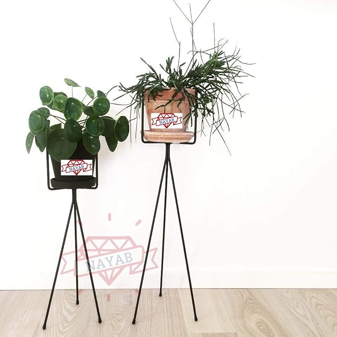NAYAB Iron Tripod Plant Stand, 2 Pieces 