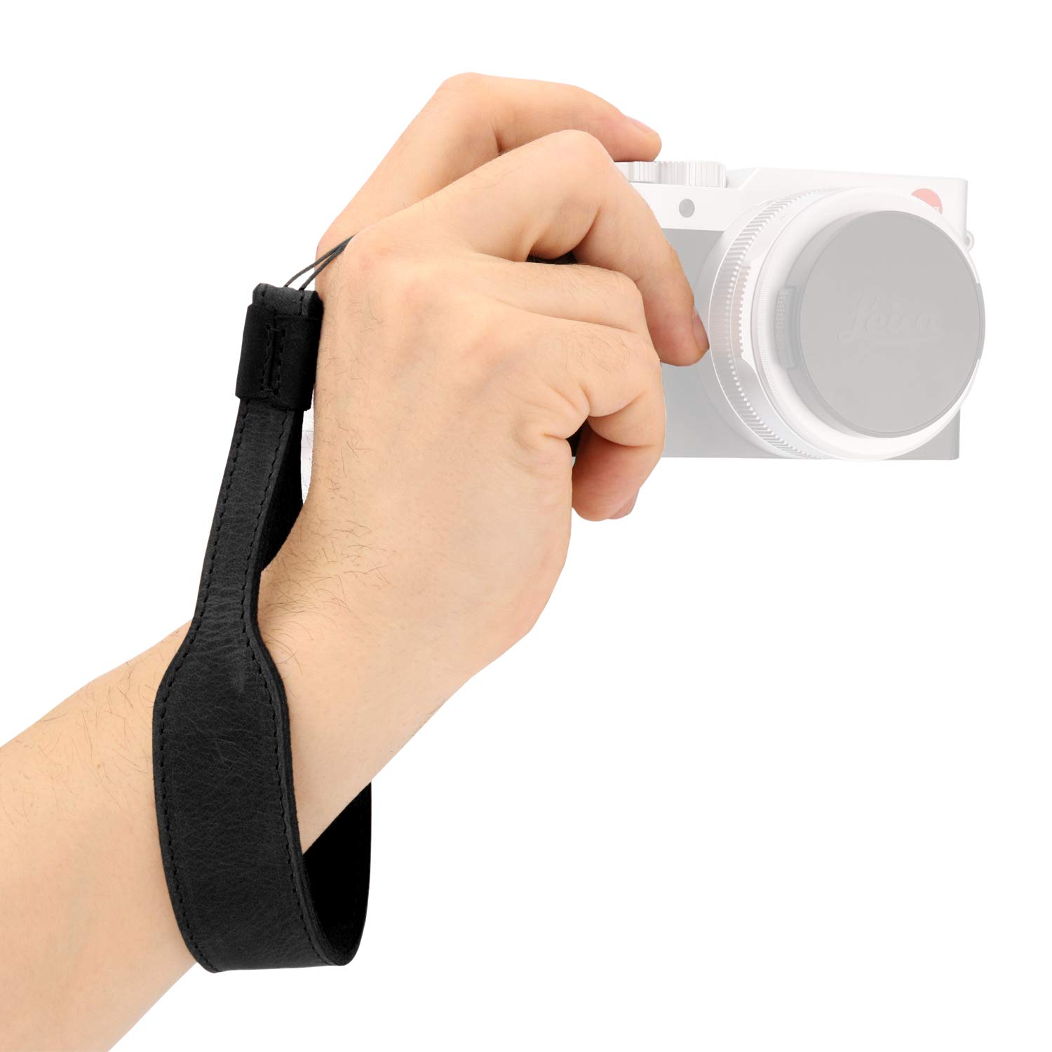 MegaGear Genuine Leather Camera Wrist Strap for DSLR & SLR Cameras - Secure & Adjustable - Compatible With Canon, Nikon & More
