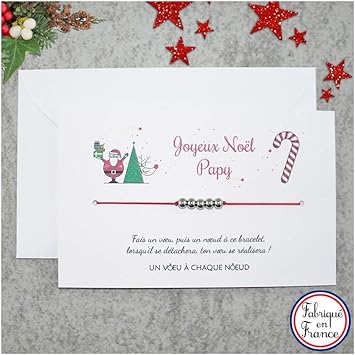 Uvacn Carte De Voeux Joyeux Noel Papy Bracelet Porte Bonheur 5 Billes Inox Enveloppe Fabrique En France Cadeau De Noel Pour Papy Et Grand Pere Amazon Fr Jeux Et Jouets