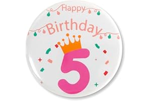 MGJSRNH Baby 1st Happy Birthday Pins Badges Girl First Birthday Button Gift Kids Photo Prop 1st Birthday Badge Pin Decoration Favors Supplies (White-Pink)