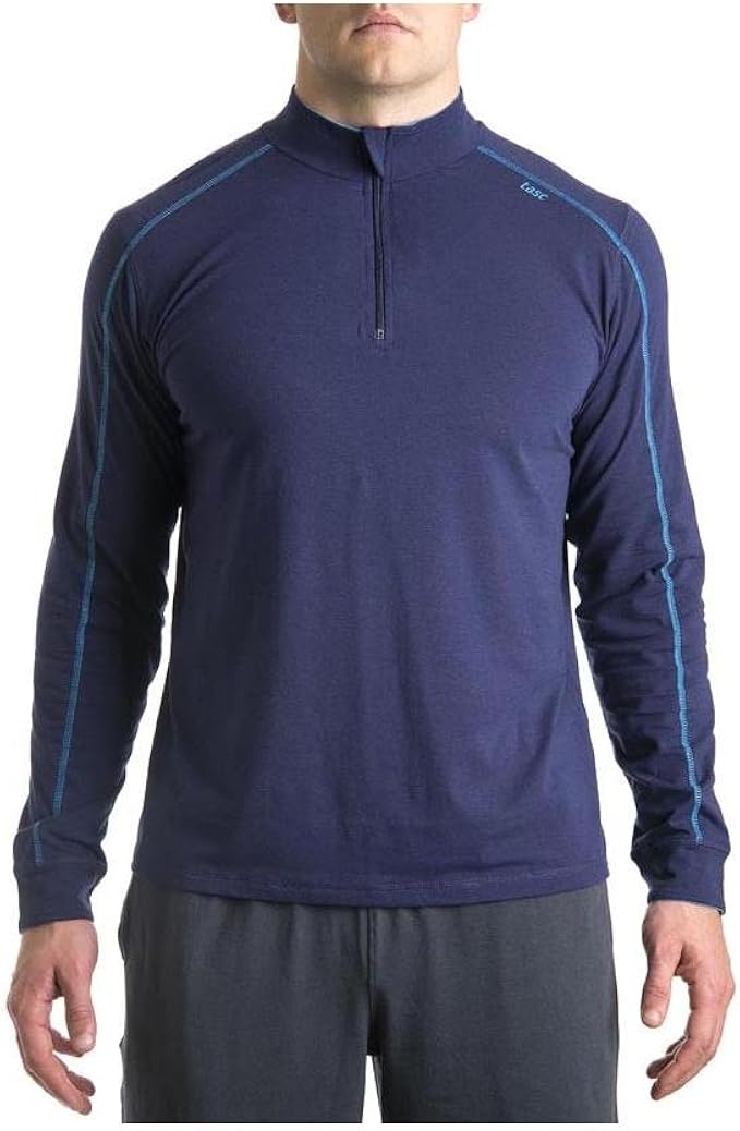tasc performance men's core 1/4 zip pullover jacket, true