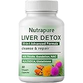 Liver Detox Capsules - 20-in-1 Herbal Formula with Milk Thistle, Dandelion, Turmeric & Artichoke Leaf for Liver Support and Digestive Balance – Non-GMO, Gluten-Free (1)