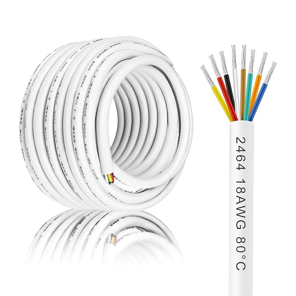 100FT 18 AWG 8 CONDUCTOR LOW VOLTAGE WIRE,...