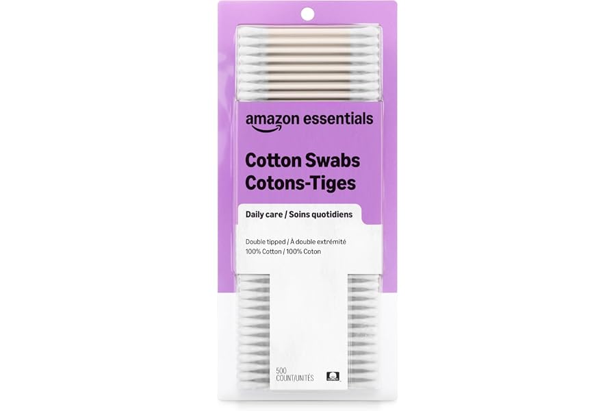 Amazon Essentials Cotton Swabs, 500 Count (Previously Amazon Basics)