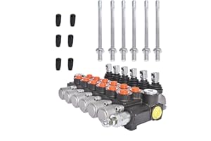 TINVHY 6 Spool Hydraulic Control Valve Double Acting Control Monoblock Valve for Tractor Loader, 13GPM 3600 PSI SAE Ports