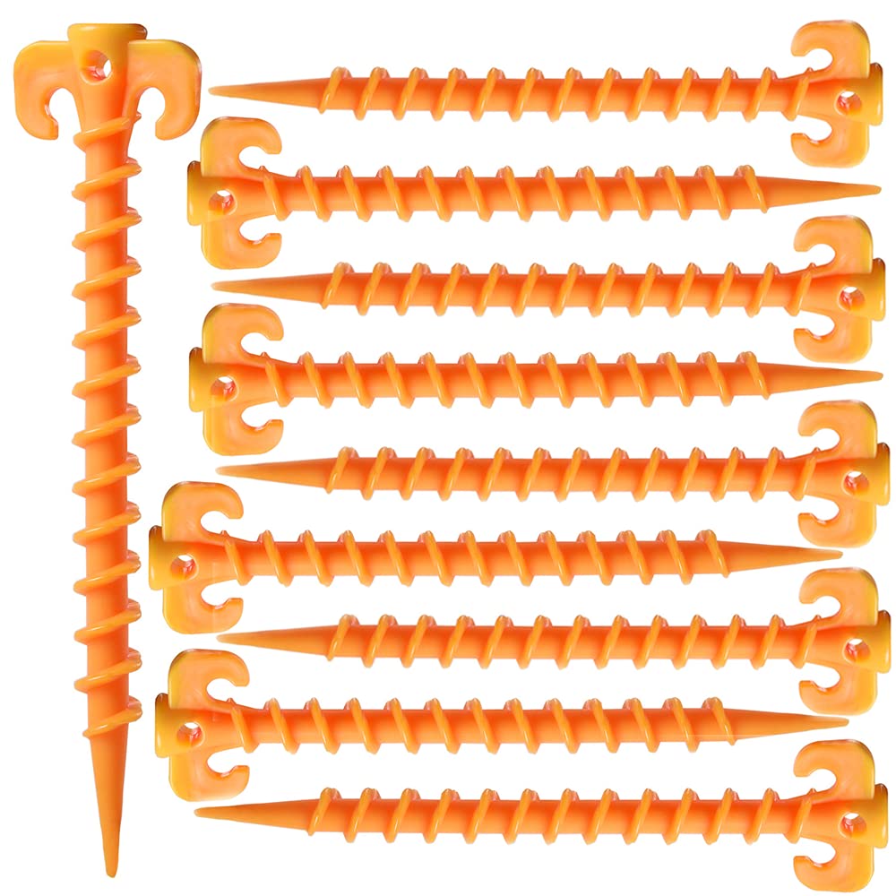 10Pcs Camping Tent WanFengXue Stakes Pegs Tent Heavy Duty Nail Plastic Screw Tent Pegs for Fixing Camping Tent Rain Tarps Outdoors Tent Nails 20 * 4.5cm