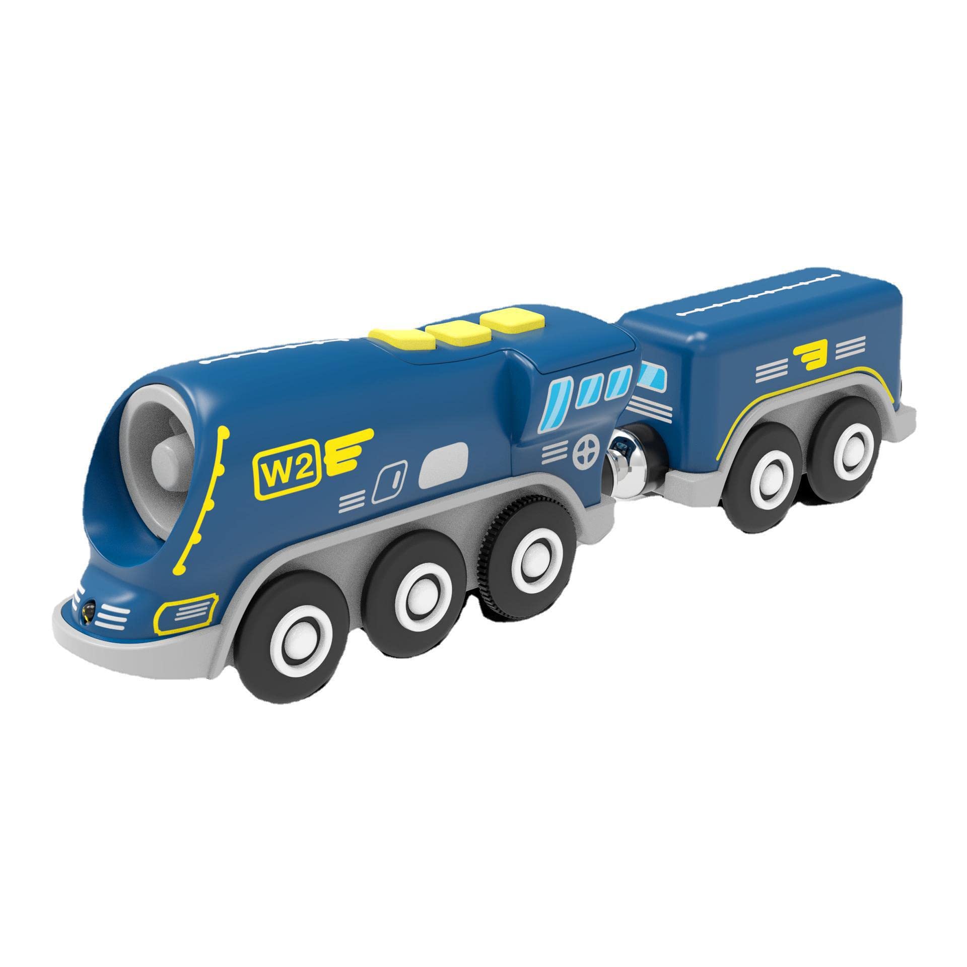 Z MAYABBO Battery Operated Locomotive Trains for Wooden Tracks, Powerful Engine Toy Train Vehicle for Railway Track, Science Fiction Train Car Series Fit All Brands Railroad (Battery Not Included)