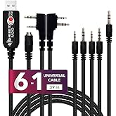 MIRKIT FTDI USB Baofeng Cable de programación 6 en 1 Modelo 5 para radios de jamón intermitente: Radio Baofeng, Wouxun, Kenwo