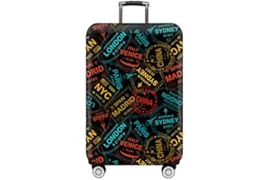 MosaiRudo Thicker Luggage Cover Elastic Suitcase Cover Protector Fits 18-32 Inch Suitcase Travel Accessories (TKM0042, L)