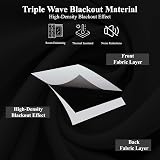 AMEHA Grey Blackout Eyelet Curtains 66x84 Navy Darkening Room 1 Panel view 3
