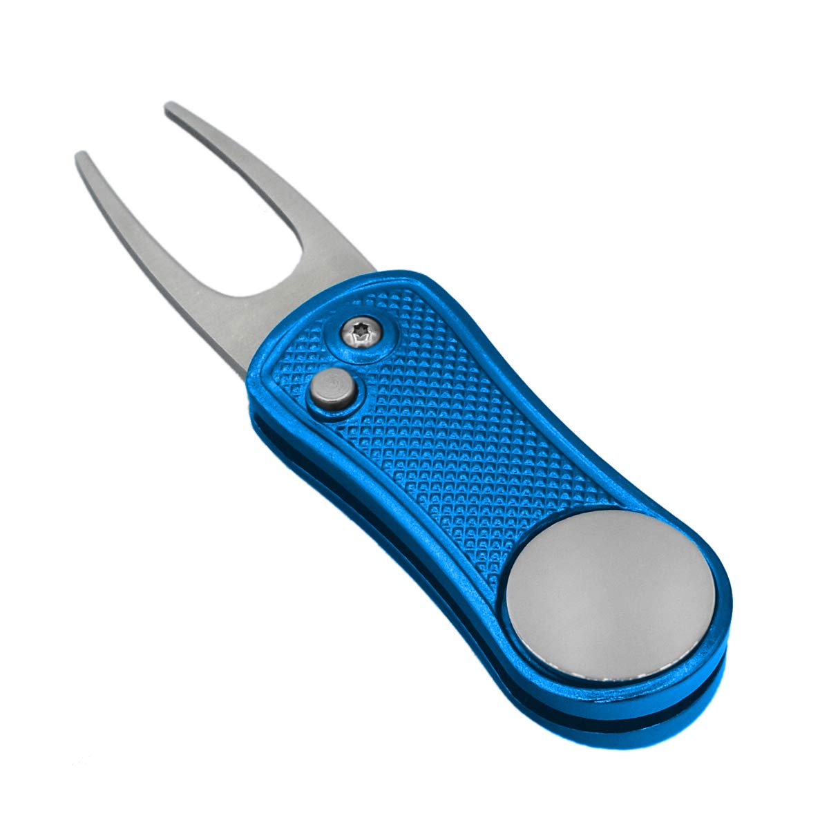 BettGolf Golf Divot Repair Tool with Pop-up Button & Magnetic Ball Marker Pitch Mark, Lightweight, Portable, Mini Divot Repair Tool, Best Choice for Professional Golfers (Blue(103))