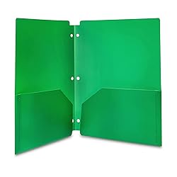 Amazon Basics Plastic 3 Hole Punch Folders with 2