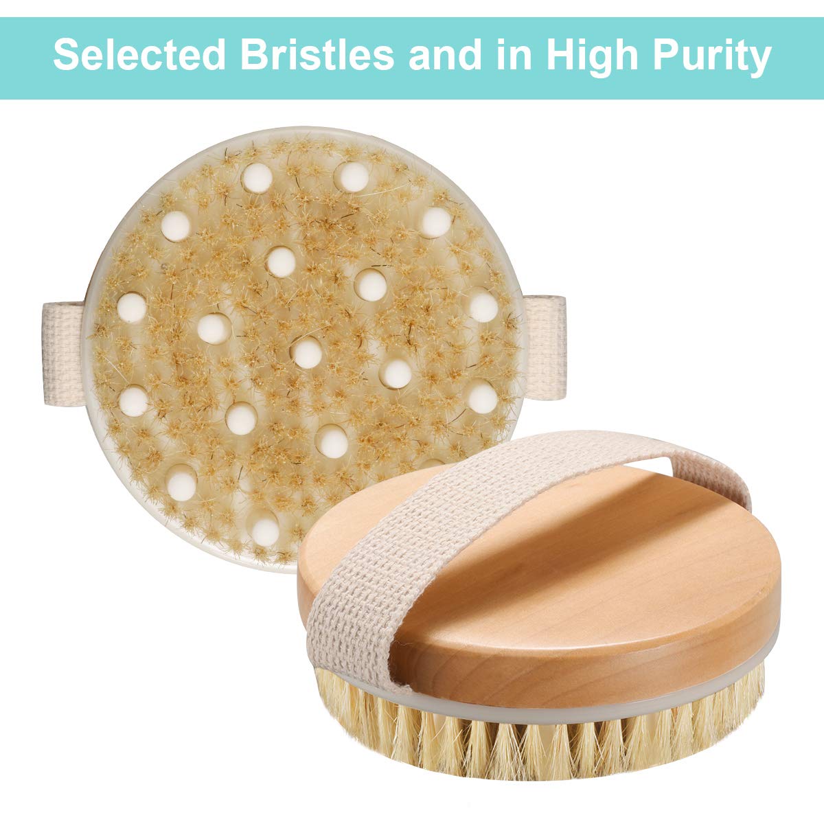 AmazerBath 2 Pack Body Scrub Brush, Dry Body Brush Exfoliator for Cellulite and Lymphatic, Dry Brushing Body Brush For Massage, Body Skin : Beauty