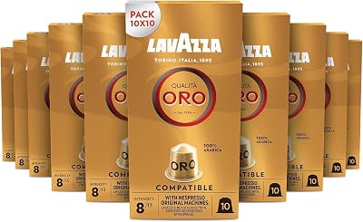 Qualità Oro, Arabica-Bohnen mit fruchtig-floralem Geschmack, 10 x 10 Kapseln, Nespresso kompatibel