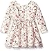 Youngland Girls' Toddler Knit Quilted Vintage Bird Floral Printed Dress