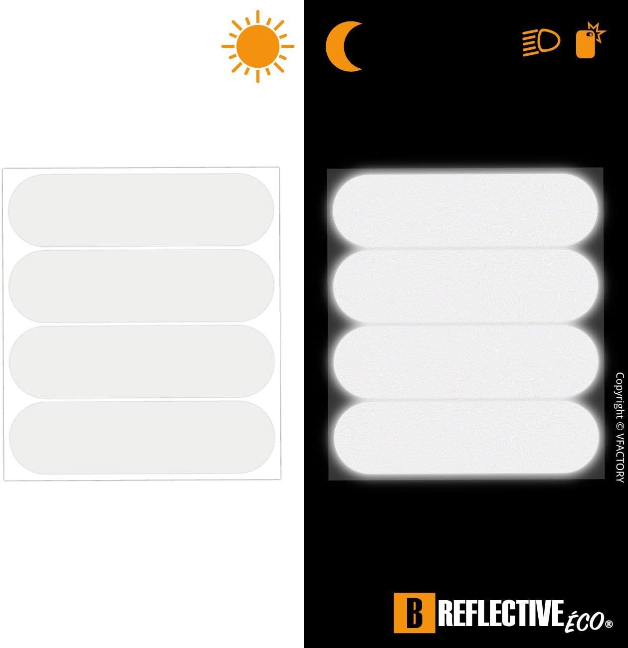 B REFLECTIVE Éco STANDARD, (2 Pack) 4 retro reflective stickers kit, Night high visibility safety - Image 3