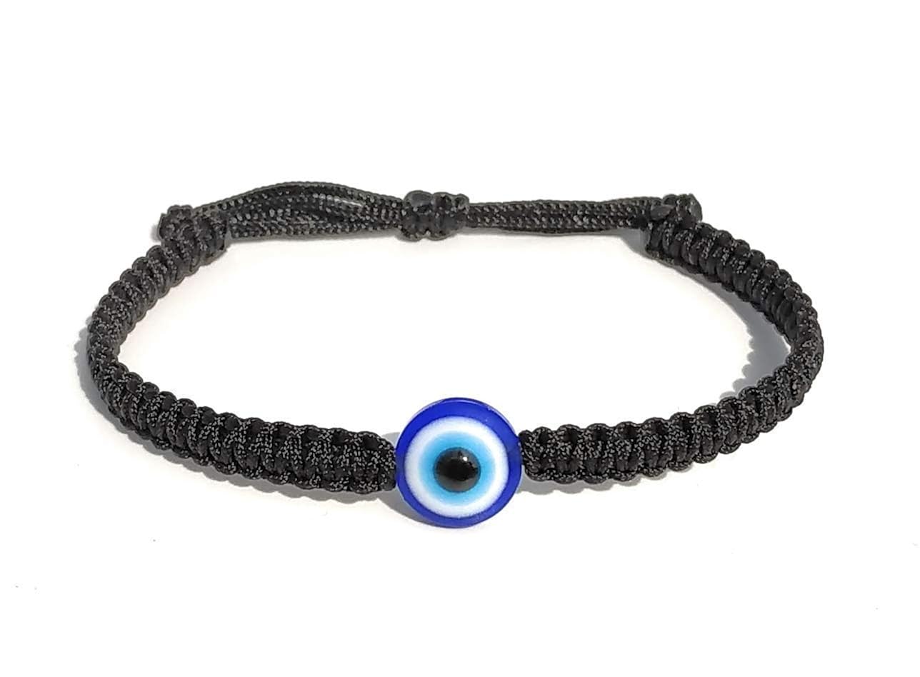 Buy jewel string Resin Evil Eye Cord Adjustable Polyester Bracelet to