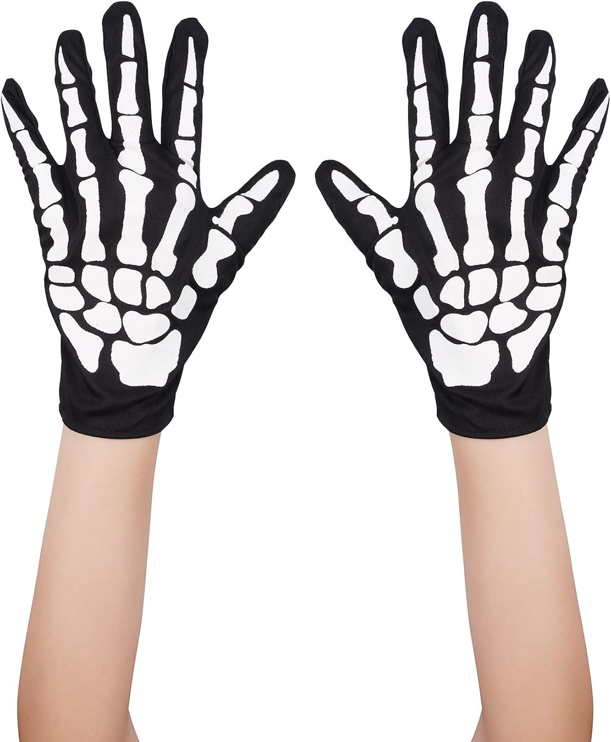 KAIMINGQIAN Halloween Accessories Gloves,Full Finger Skeleton Pattern Gloves: Clothing