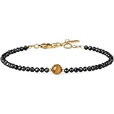 COAI Black Tourmaline Bracelet for Women, Crystal Beaded Protection Bracelet for Women 3mm