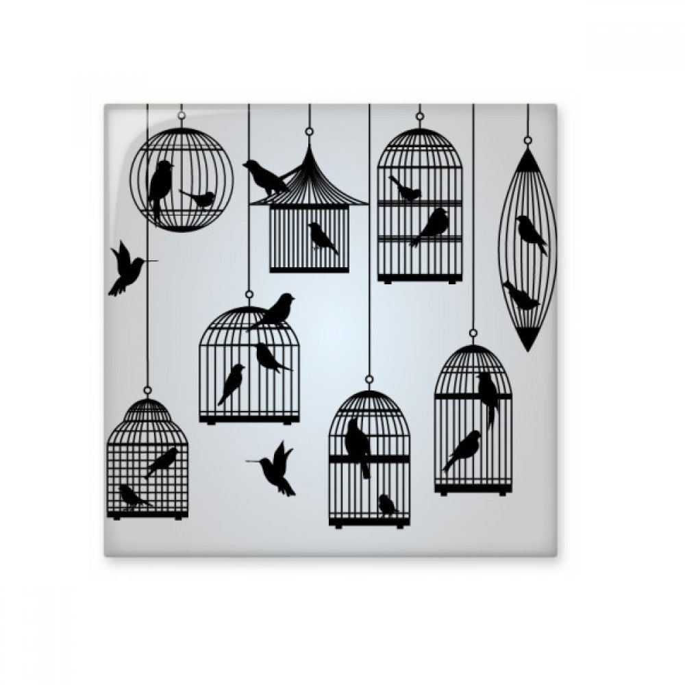 Diythinker Illustration Birds Cage Silhouette Ceramic Bisque Tiles Bathroom Decor Kitchen Ceramic Tiles Wall Tiles S Multi Amazon In Home Improvement