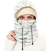 Yousify Balaclava Face Mask for Men Women Camo Fleece Windproof Ski Mask Cold Weather Thermal Face Cover Hat Cap Scarf
