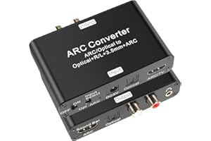 AODAFY HDMI Audio Extractor - Optical to HDMI ARC, Digital to Analog Converter, SPDIF Optical, RCA L/R, 3.5mm Jack Stereo Audio Out for TV and Sonos Soundbar