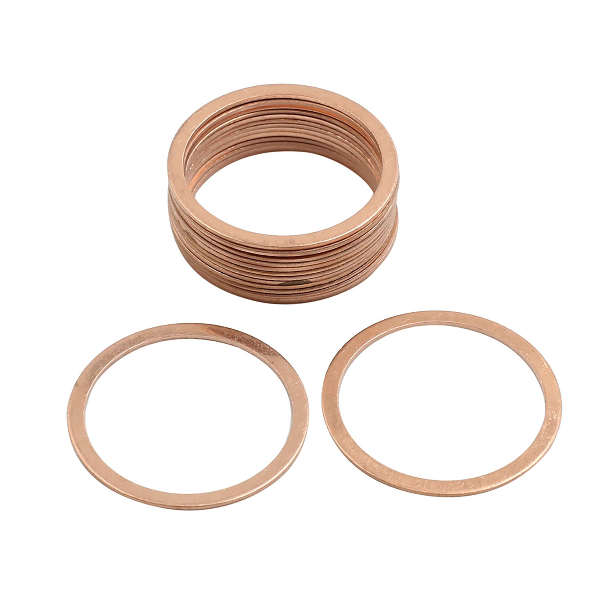 X AUTOHAUX 15pcs 32mm x 38mm x 1mm Copper Flat Washer Screw Gasket Sealing