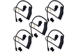 Replacement Coil Tube, Lsgoodcare Black Twist On Replacement Acoustic Audio Tube with Earbuds Eartips for Two Way Radio Earpi