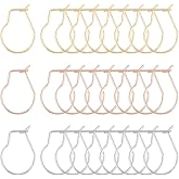 UNICRAFTALE About 60 Pieces 3 Colors Stainless Steel Earring Hooks Metal Ear Wire Mixed Color Wire Earring Hooks Jewelry Earring Findings for DIY Earring Jewelry Making 18x13x0.8mm